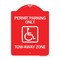 Signmission Accessible Permit Parking Tow-Away Zone, Red & White Aluminum Sign, 18" x 24", RW-1824-24354 A-DES-RW-1824-24354 - alternate 1